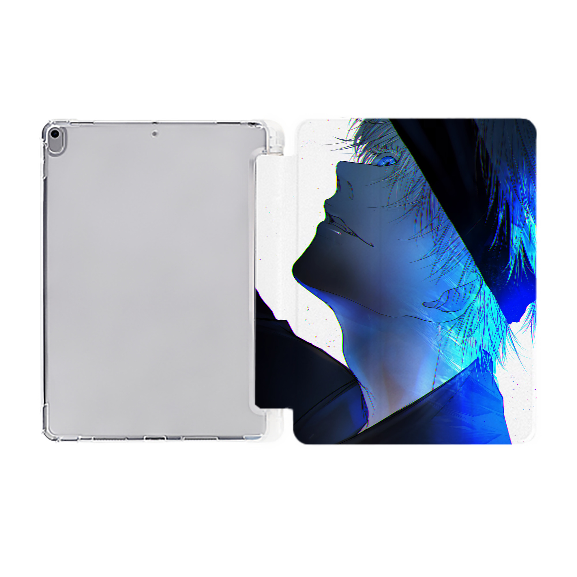 （画像用） 呪術廻戦 Jujutsu Kaisen IPad ケース ペン収納付き 三つ折りスタンド PUレザー×シリコン 対応機種9.5/10.5/10.9インチ